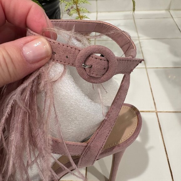 Steve Madden Fefe Blush Feather Stiletto Sandals - Picture 8 of 12